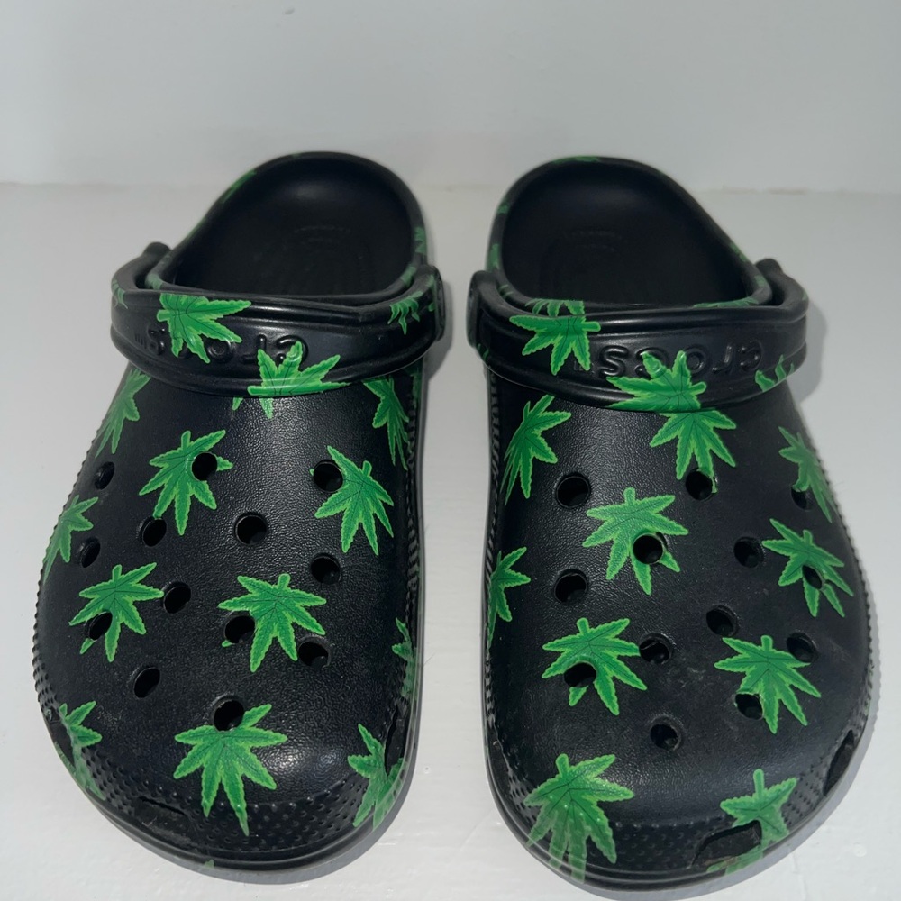 Black and Green Crocs